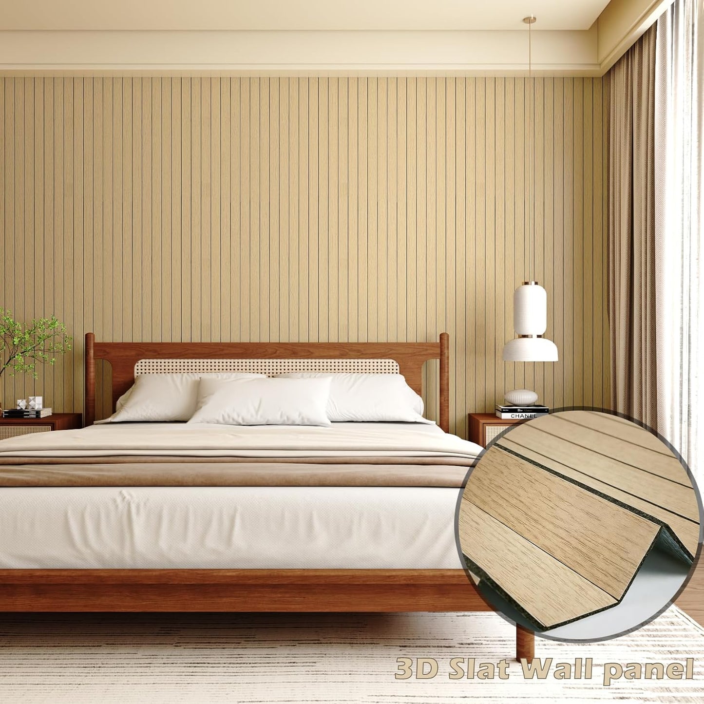 Panel pared listones roble 11.8x78.7pulg espuma autoadhesiva 3D