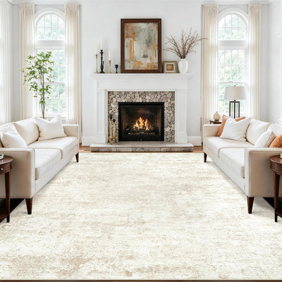 Alfombra 8x10 pulg para sala bebé vintage sin pelusas beige