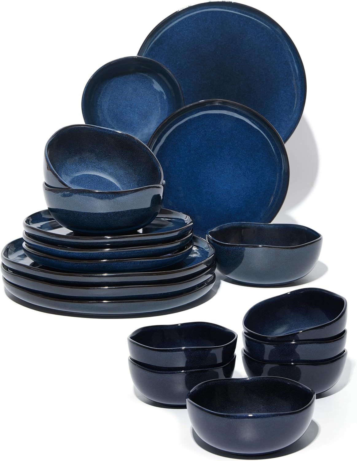 Juego vajilla 18 pzas azul estrellado