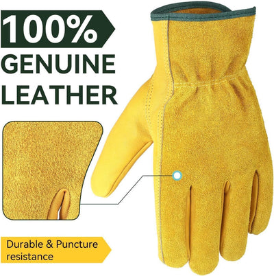 Guantes cuero jardín EN388 2143X agarre flexible transpirables