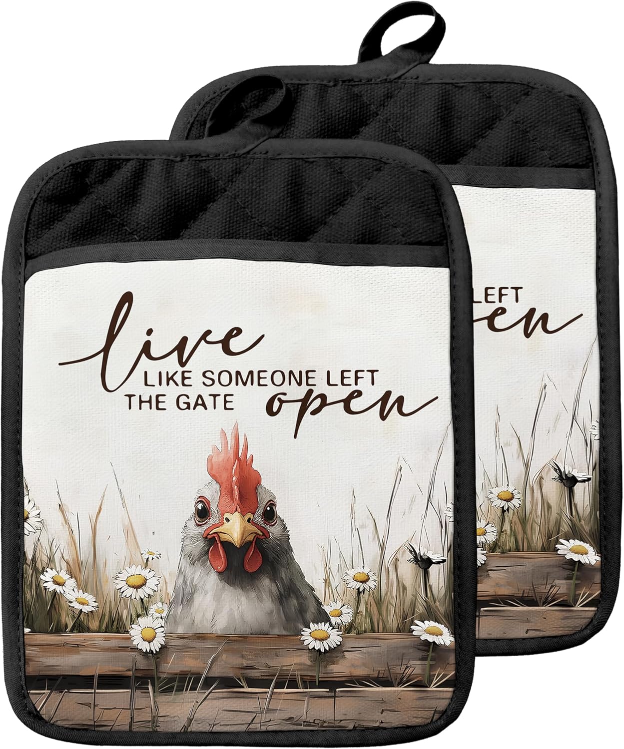 Soportes para ollas de gallina con bolsillos resistentes al calor