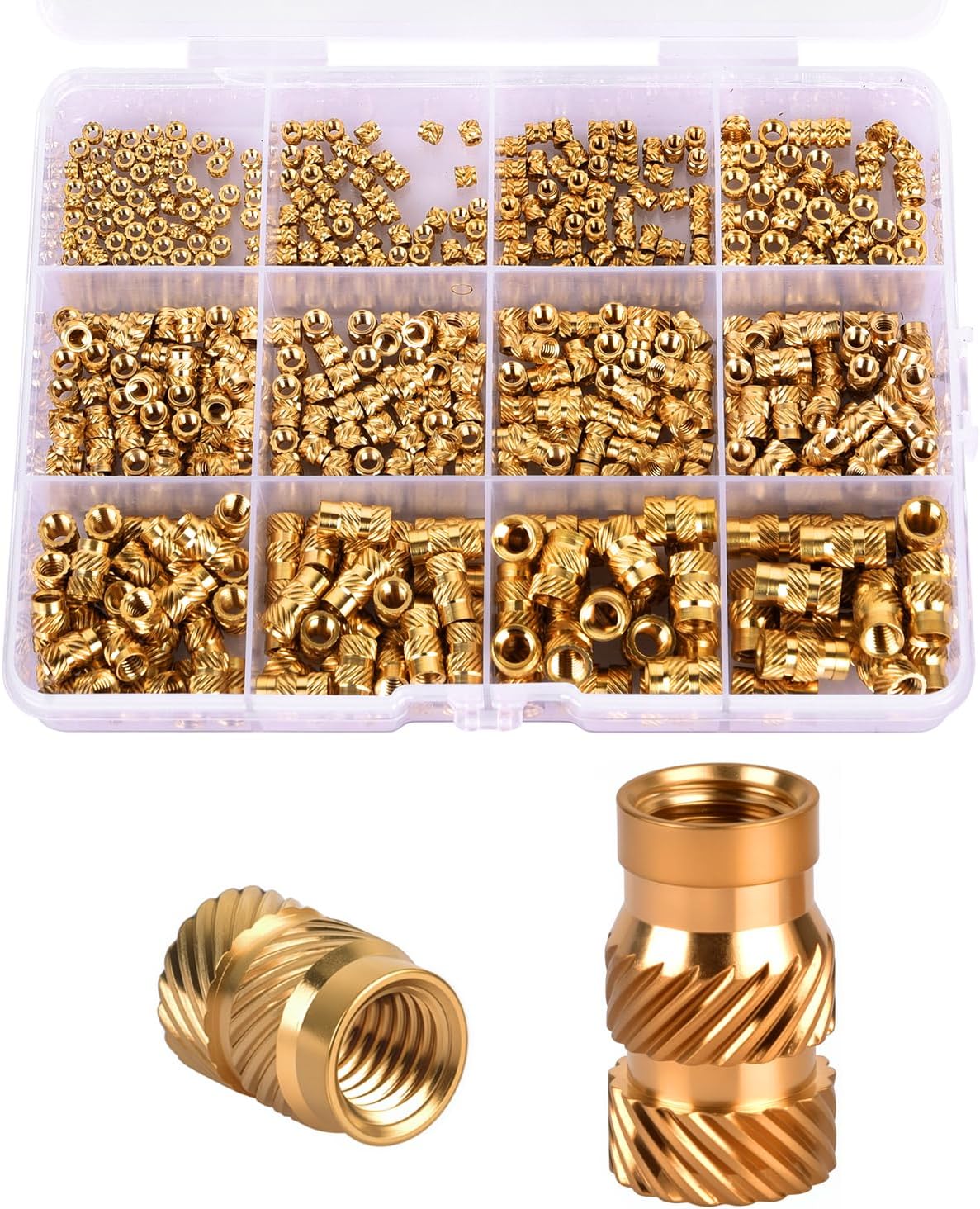 Kit insertos roscados M2-M5 520 tuercas moleteadas latón