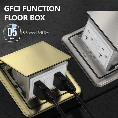 Caja suelo pop-up 20A con tomacorriente ETL 5mA acero galvanizado