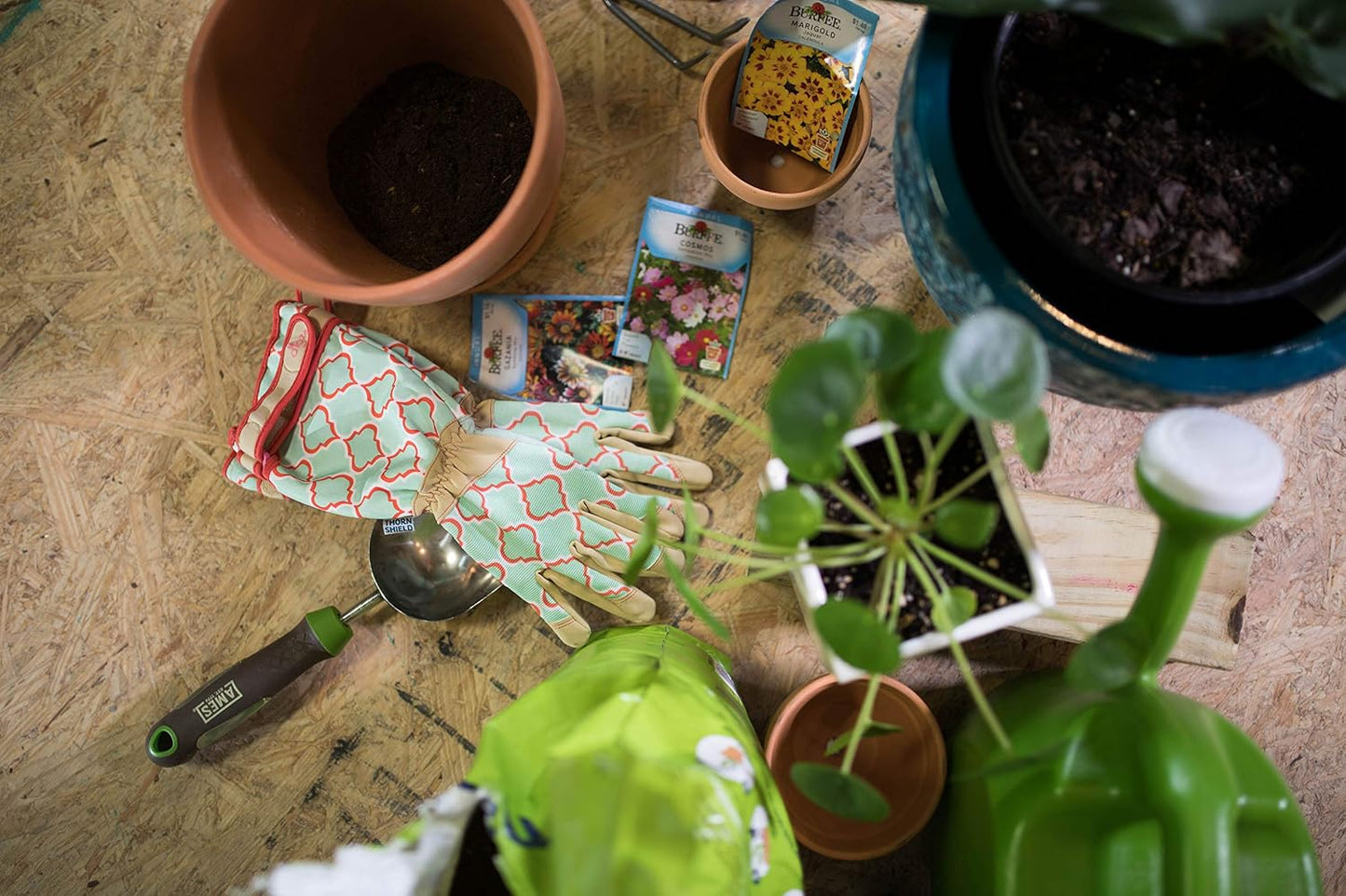 Guantes jardinería para mujer con punta de rosa