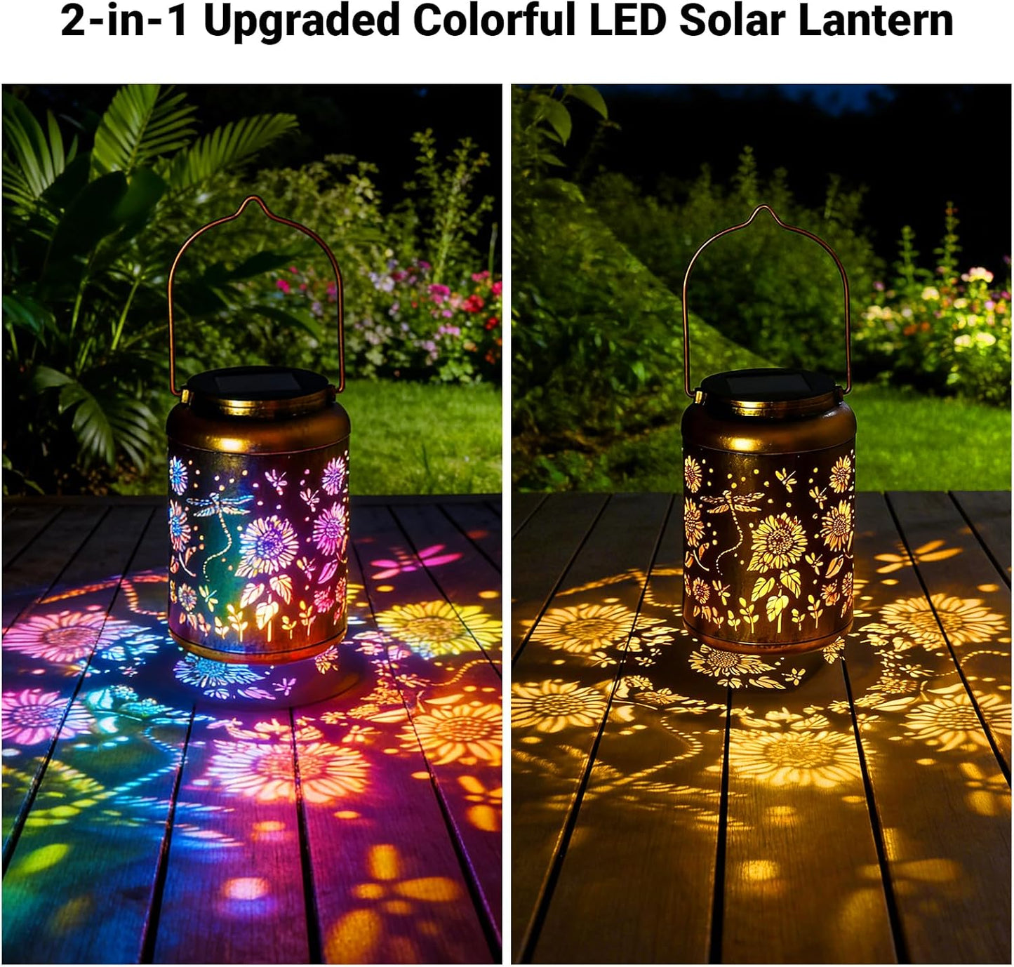 Farol solar impermeable libélula luces LED decoración jardín