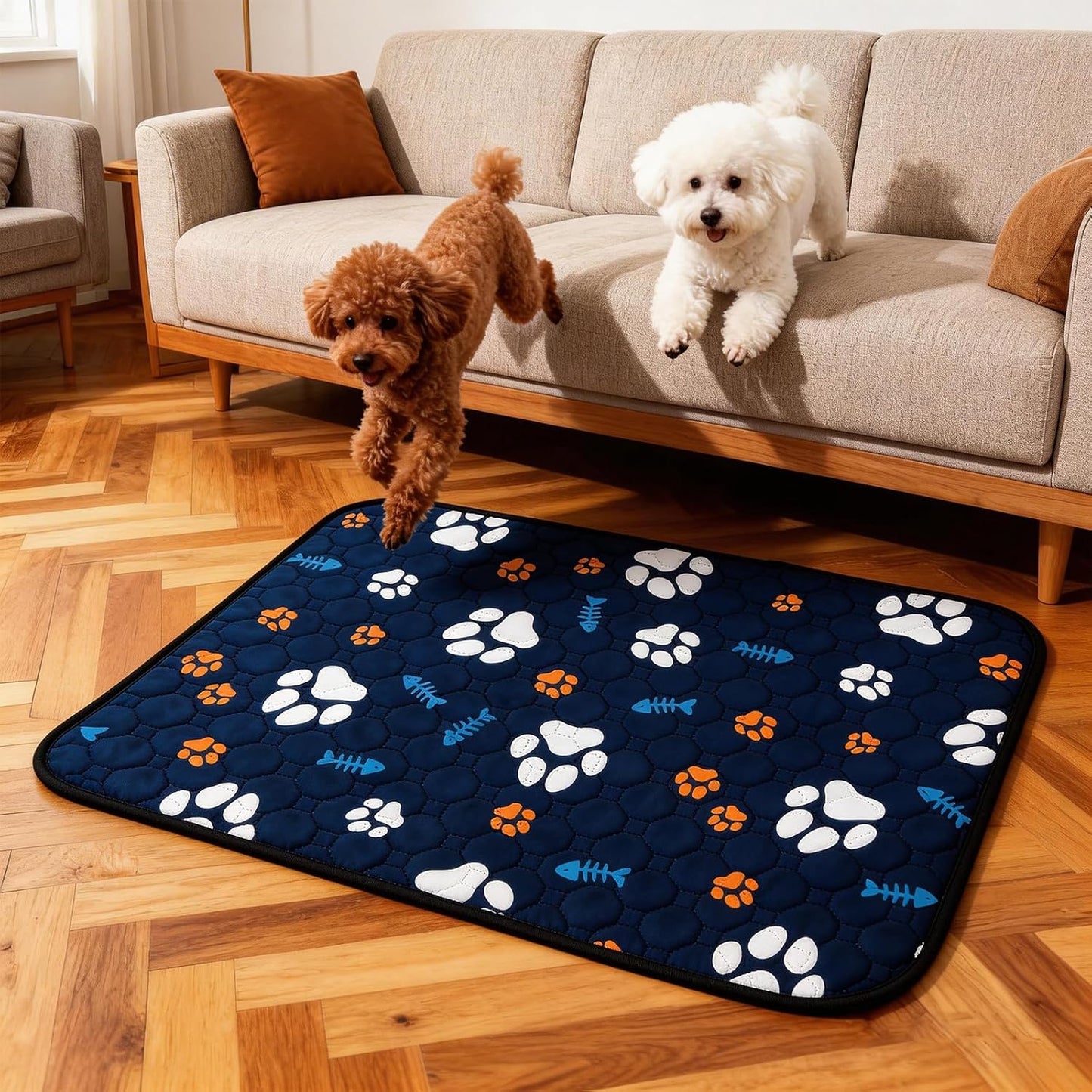 Almohadillas lavables orina perro tapete antideslizante absorbente