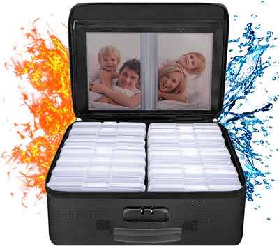 Caja fotos a prueba de fuego 16 estuches 4x6pulg transparente