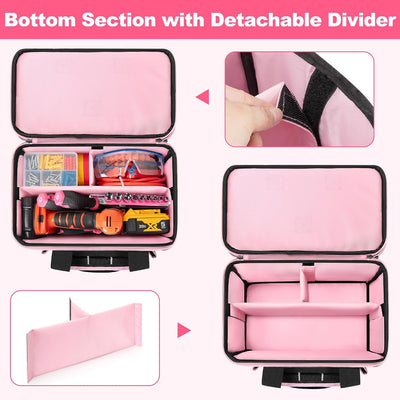 Bolsa herramientas mujer organizadora doble capa divisor negro