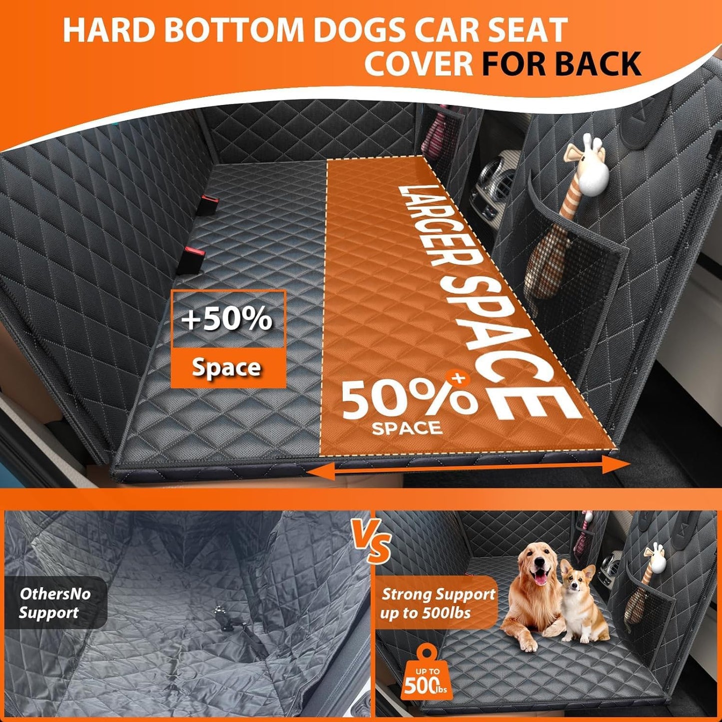 Extensor asiento perro 500lb funda dura 8 capas