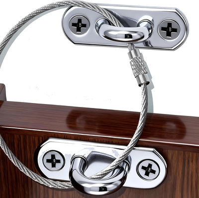 Anclaje pared acero inox 400lb set 4 seguridad niños mascotas