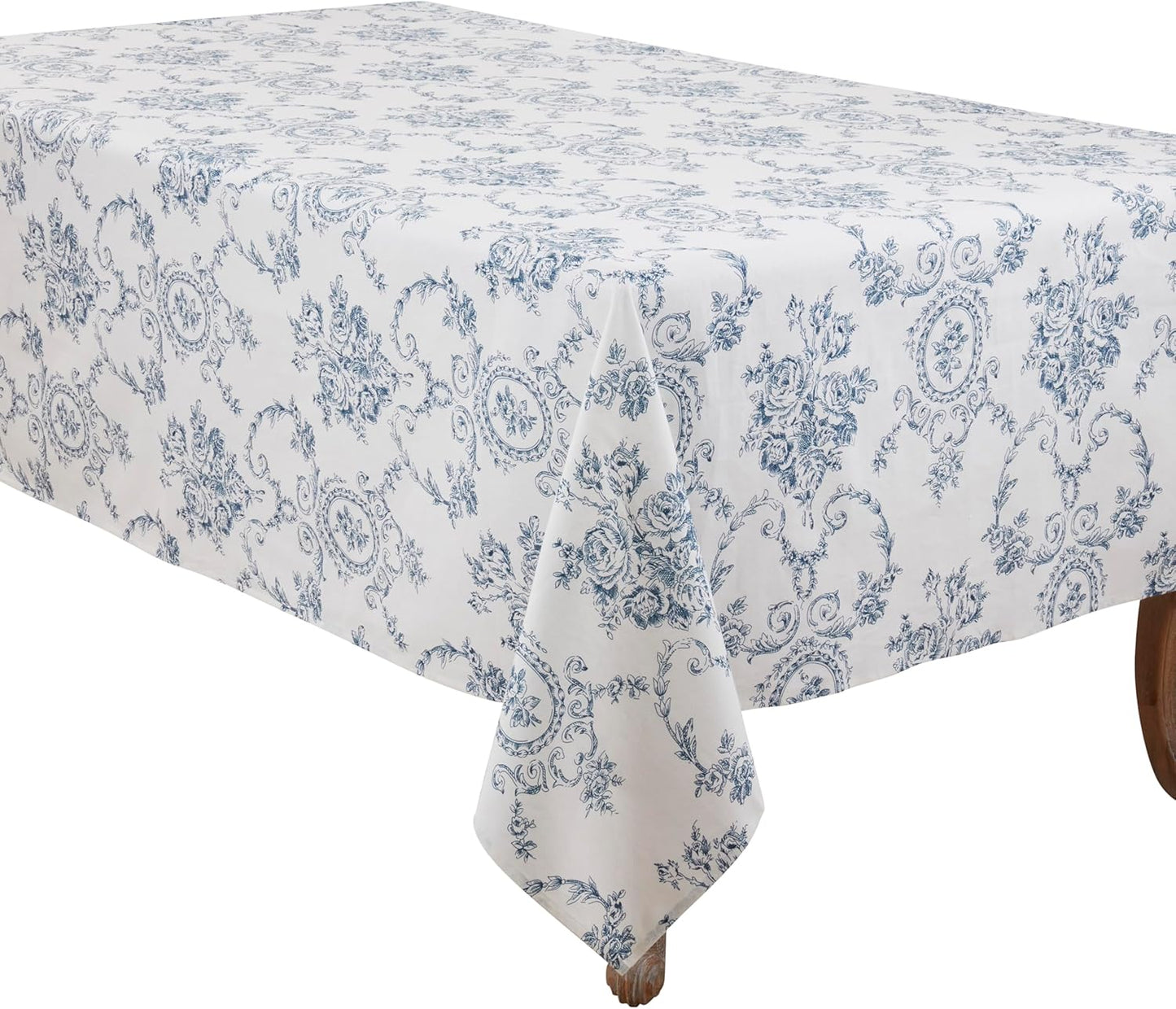 Manta de mesa tela lino floral 60x120pulg