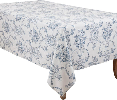 Manta de mesa tela lino floral 60x120pulg