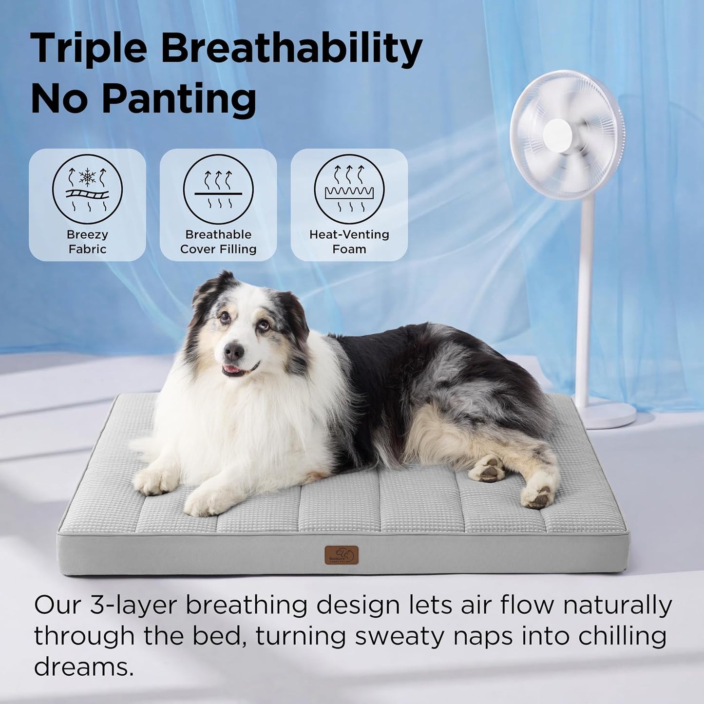 Cama para perros jaula plana extra grande con funda lavable