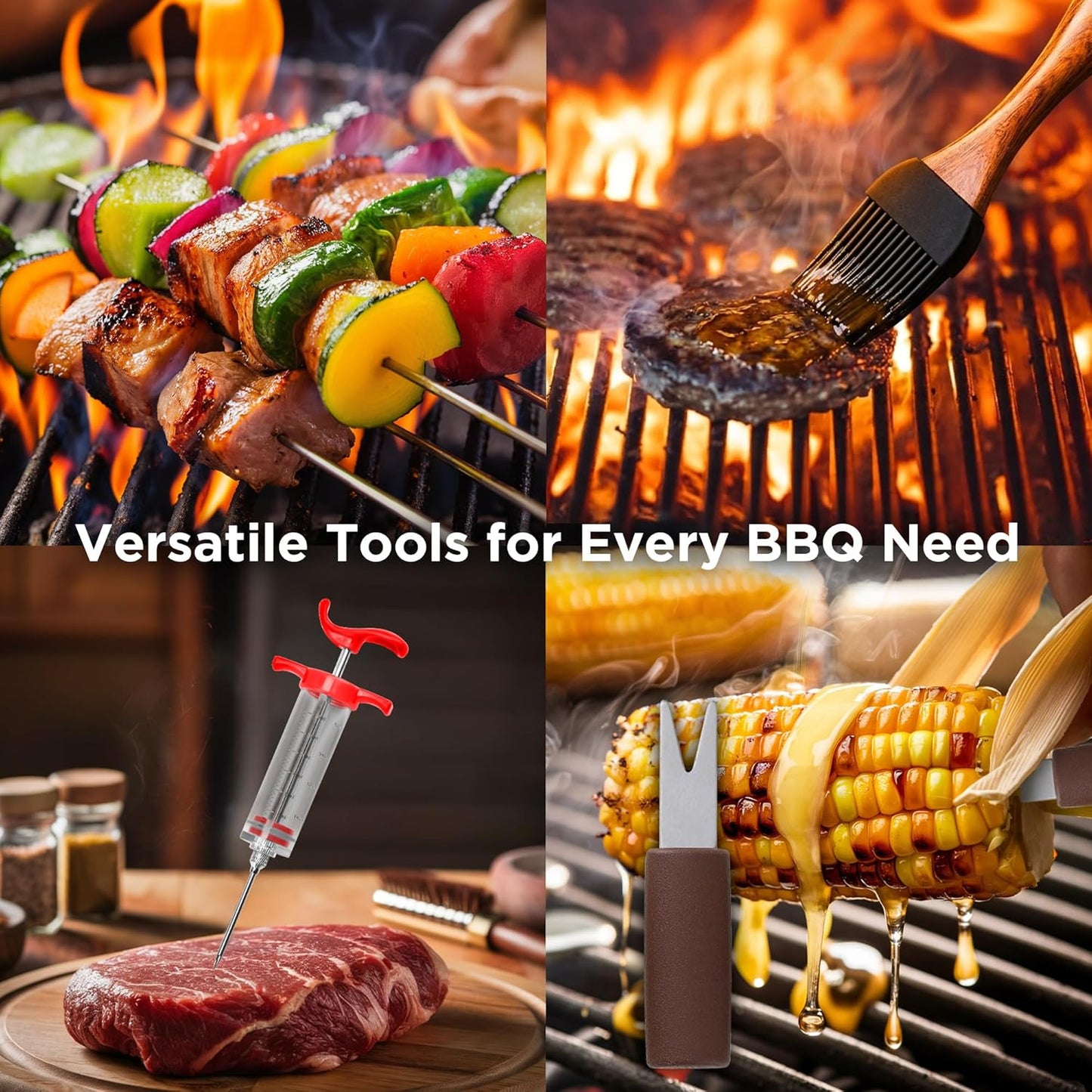 Set 35 Pzas Herramientas Parrilla Acero Inox
