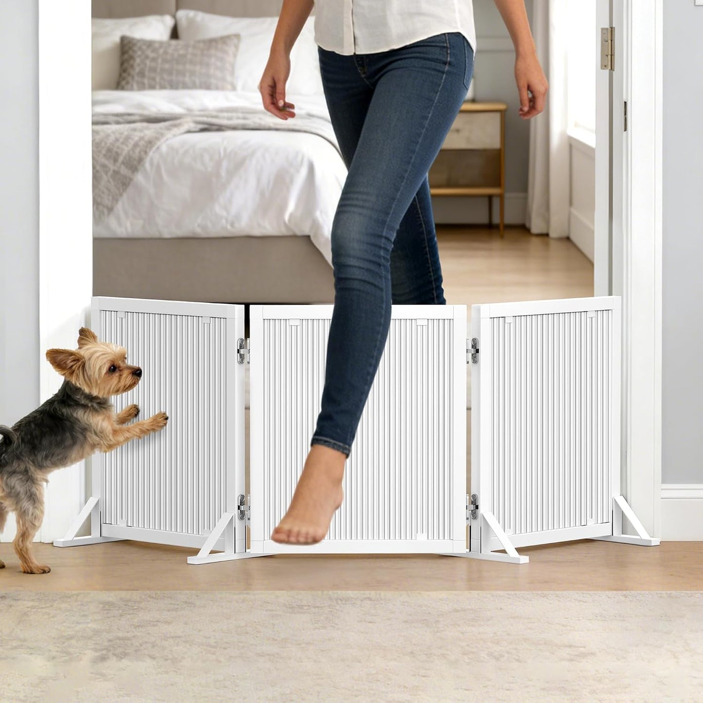 Puerta plegable para perros pequeños y medianos 15.7pulg