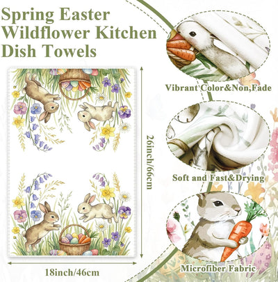 Toallas de cocina Tegeme con diseño floral de primavera 18 x 26 pulgadas
