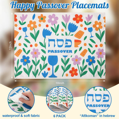 Manteles individuales lavables Blushtier 12 x 18 pulgadas flor de primavera