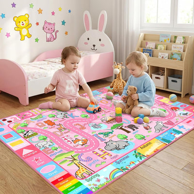 Alfombra infantil 2.5x4ft con números y letras antideslizante