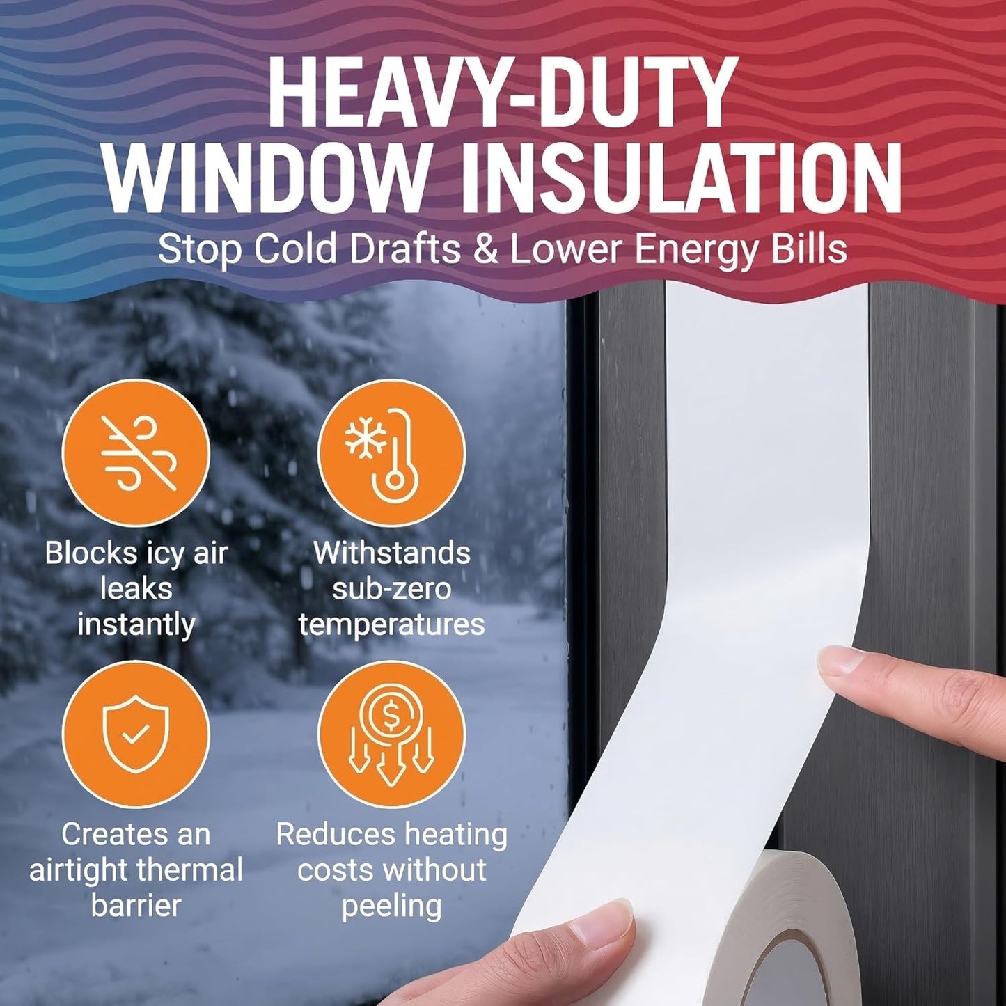 Cinta sellado ventana blanca 2pulg x100pies impermeable UV