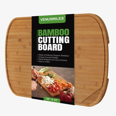 Tabla cortar bambú 30x22pulg ranuras profundas