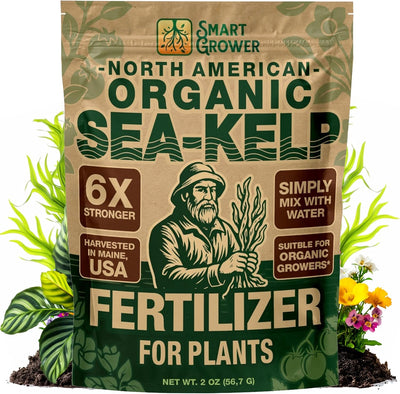 Fertilizante orgánico de algas soluble 2oz para jardín interior