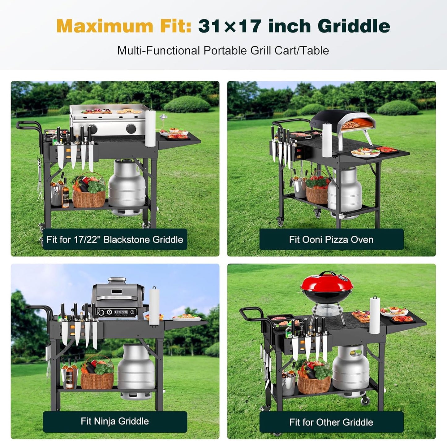 Mesa parrilla exterior soporte Blackstone plegable 440lbs