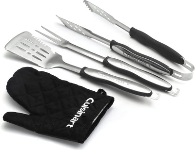 Juego 3 Pzas Herramientas Parrilla Guante Negro