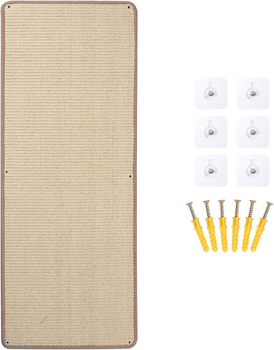 Alfombrilla rascadora sisal natural para gatos pared