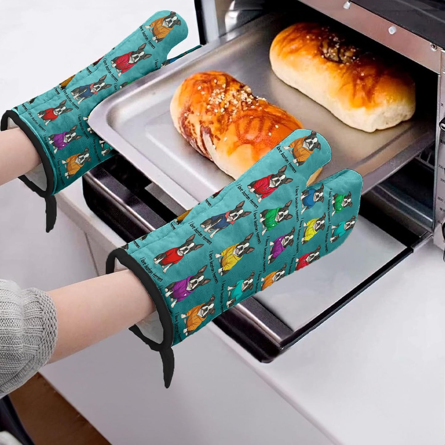 Guantes de horno resistentes al calor para cocinar y asar