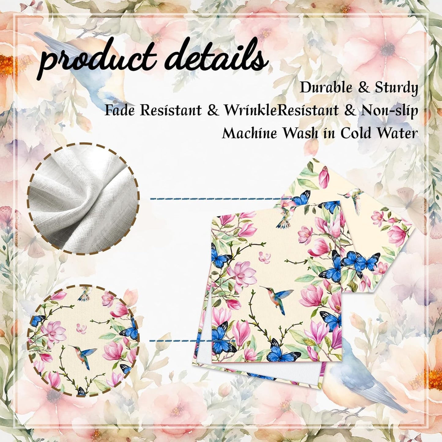 Camino mesa primavera estampado mariposas y flores 13x72pulg