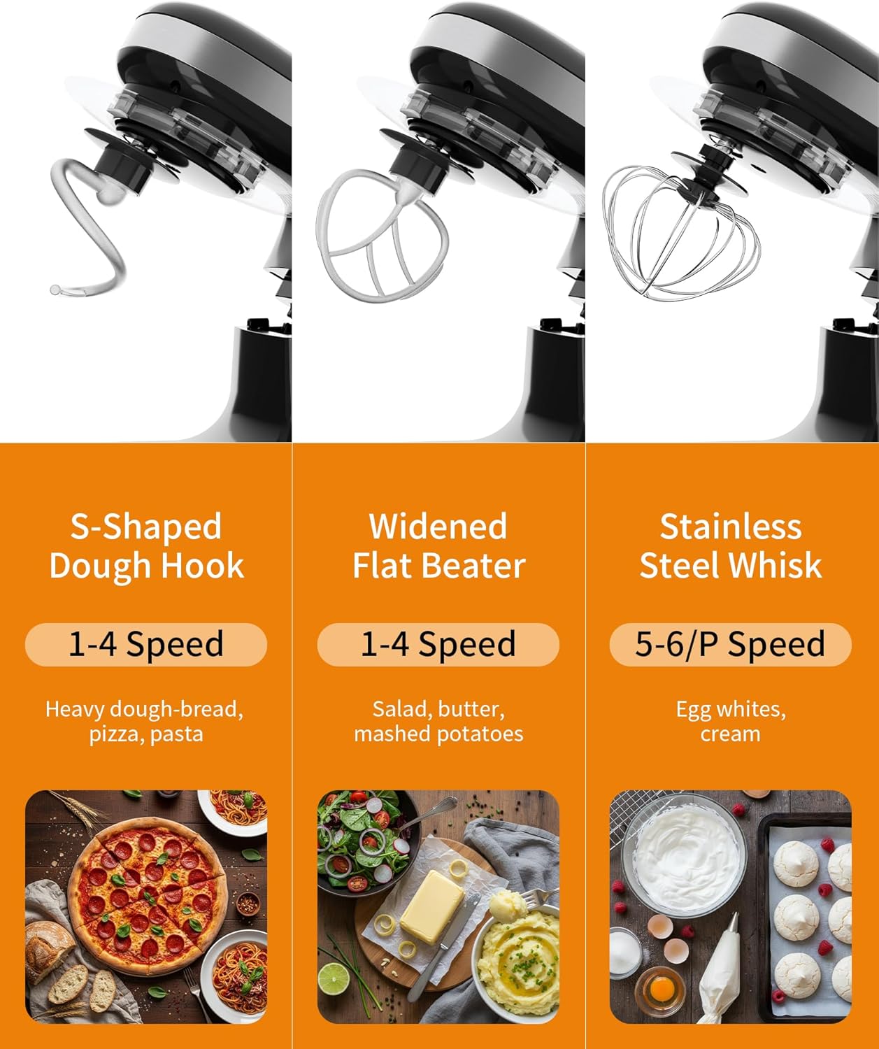 Batidora de pie eléctrica con accesorios para cocina