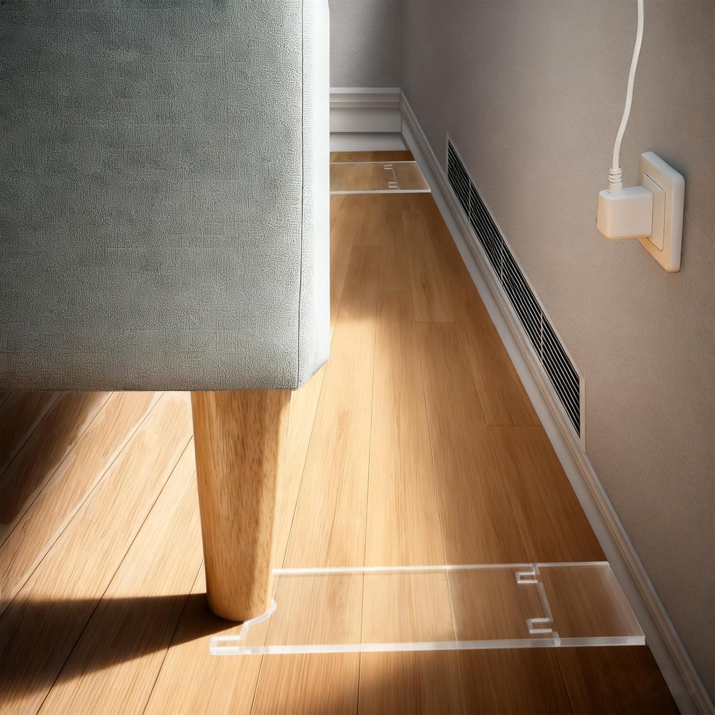 Separadores pared transparente sofá cama ajustables 9-11pulg set 2