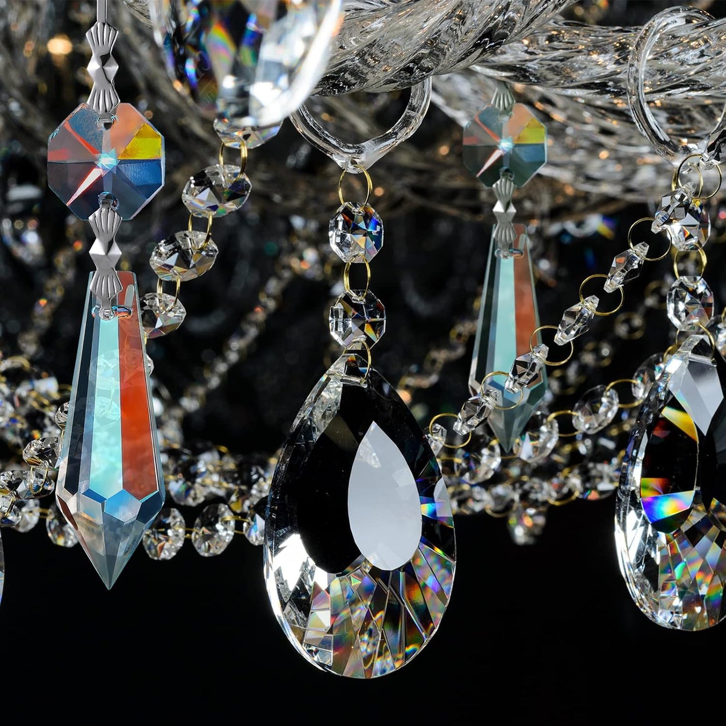 24 Pzas Candelabros Cristal 1.496pulg Forma Lágrima