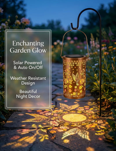 Linterna solar colibrí impermeable para jardín