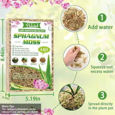 Musgo esfagnum premium 3.6oz para plantas interiores y orquídeas