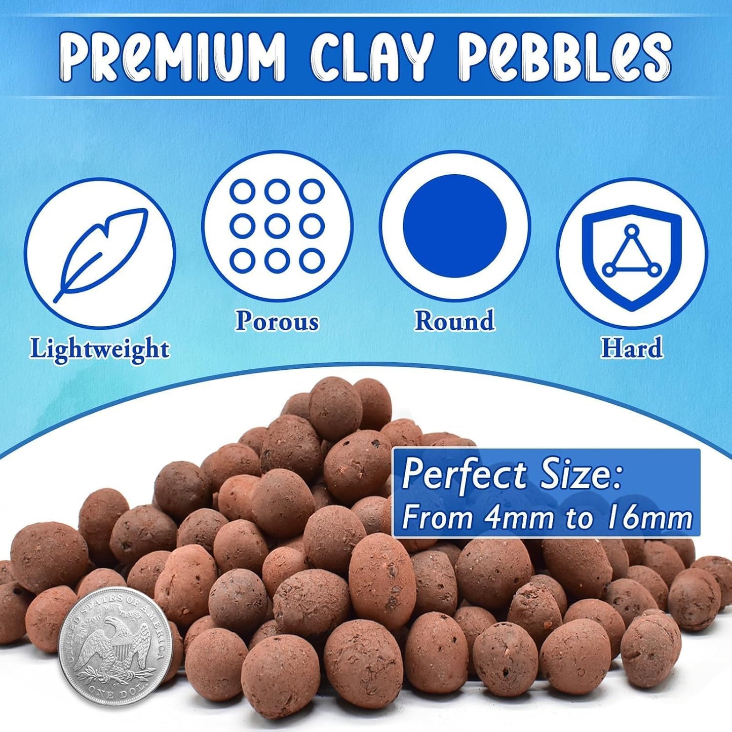 Guijarros leca 5lb para plantas hidropónicas reutilizables