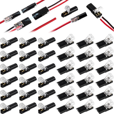 40 Conectores Rapidos Cable 2/1 Pines Bloque Terminal Tiras Led