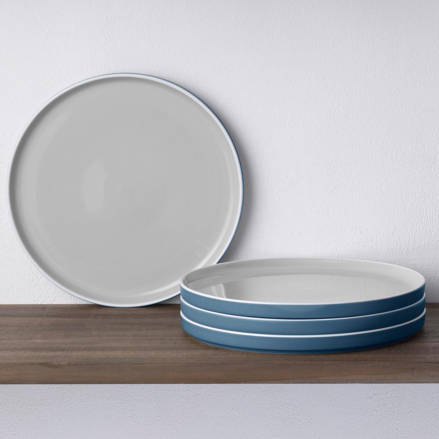 Set 4 Platos Cerámica Azul 9.75"