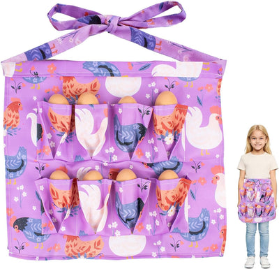 Delantal de recolección de huevos para niños con bolsillos