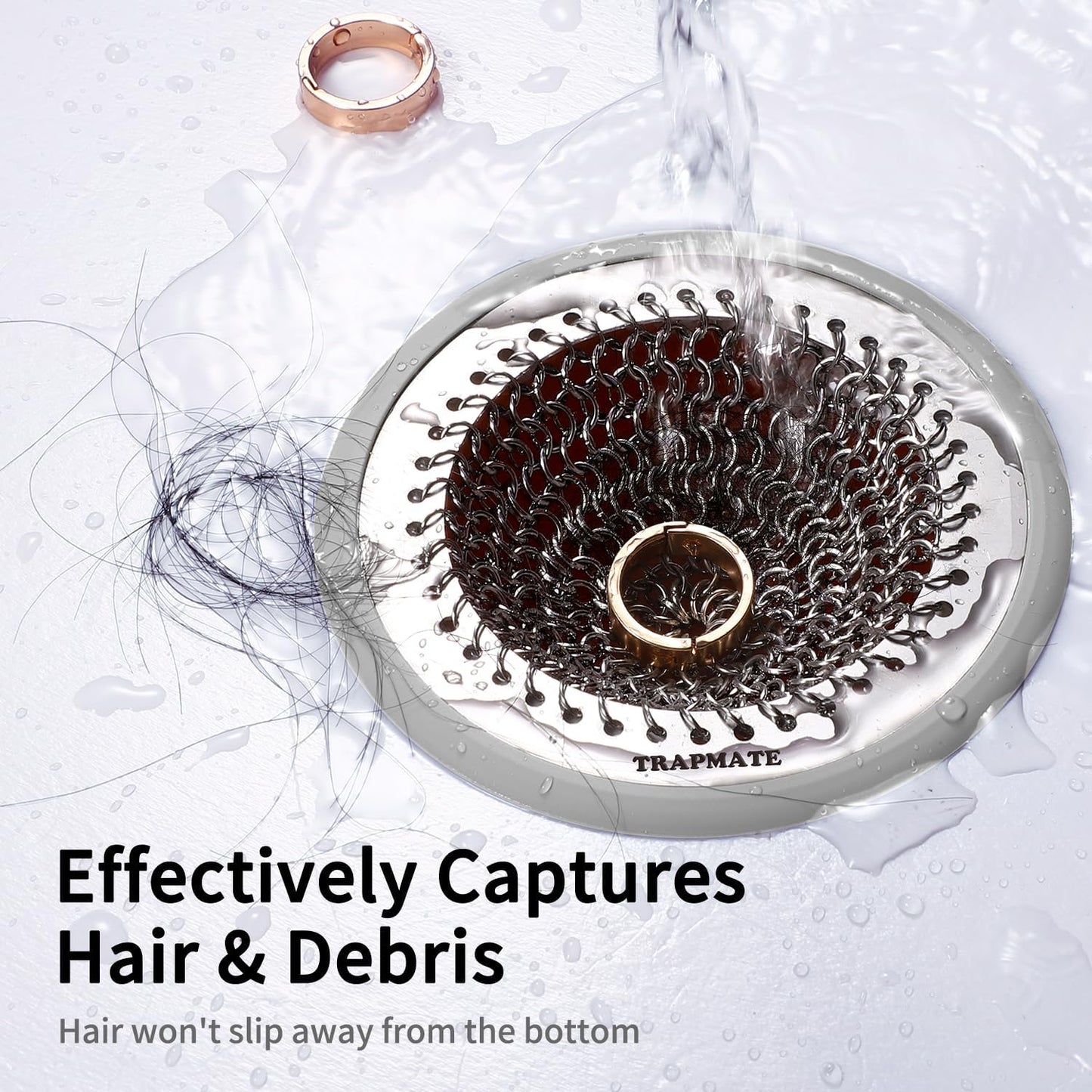Recogedor pelo drenaje ducha tapón acero inox