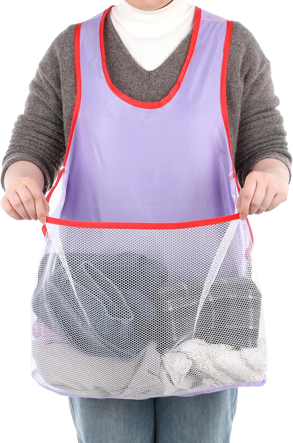 Delantal lavandería con bolsa grande para mujer