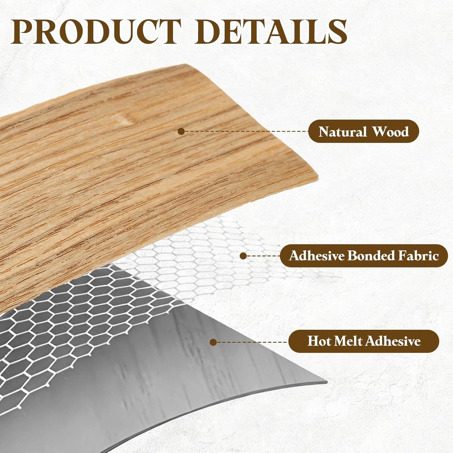 Bandas borde madera 1x13pies flexibles prepegadas para gabinetes
