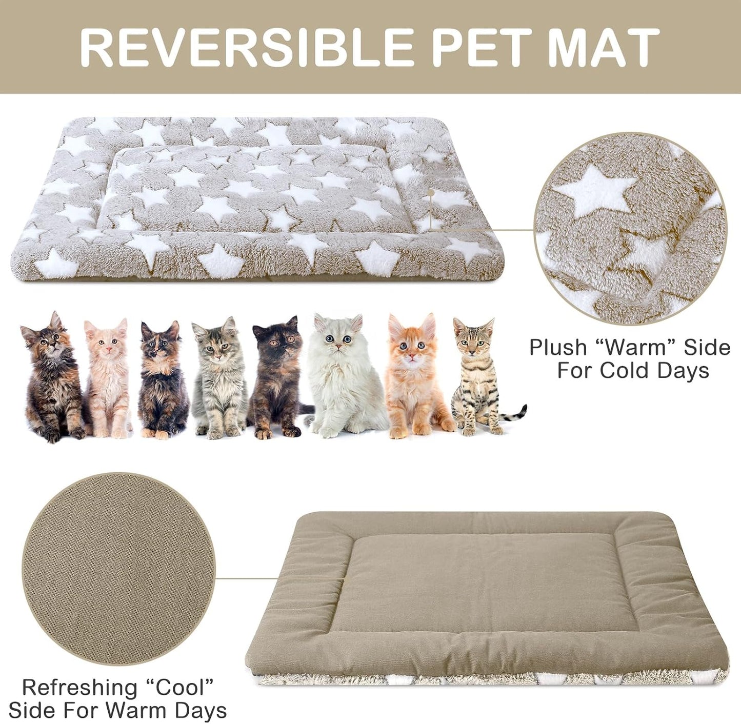 4 Almohadillas Jaula Perros Gatos Reversibles Antiderrap