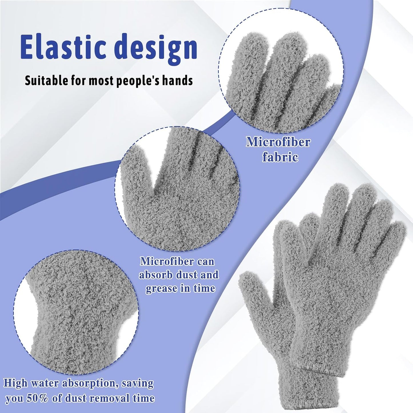Guantes microfibra reutilizables para limpieza hogar cocina