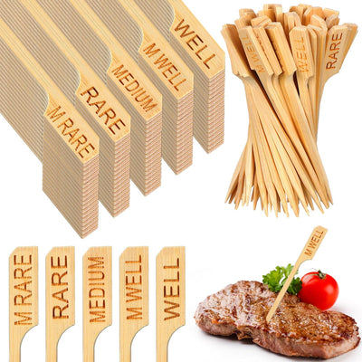1000 Pzas Palos Bambú Temperatura Bistec Barbacoa