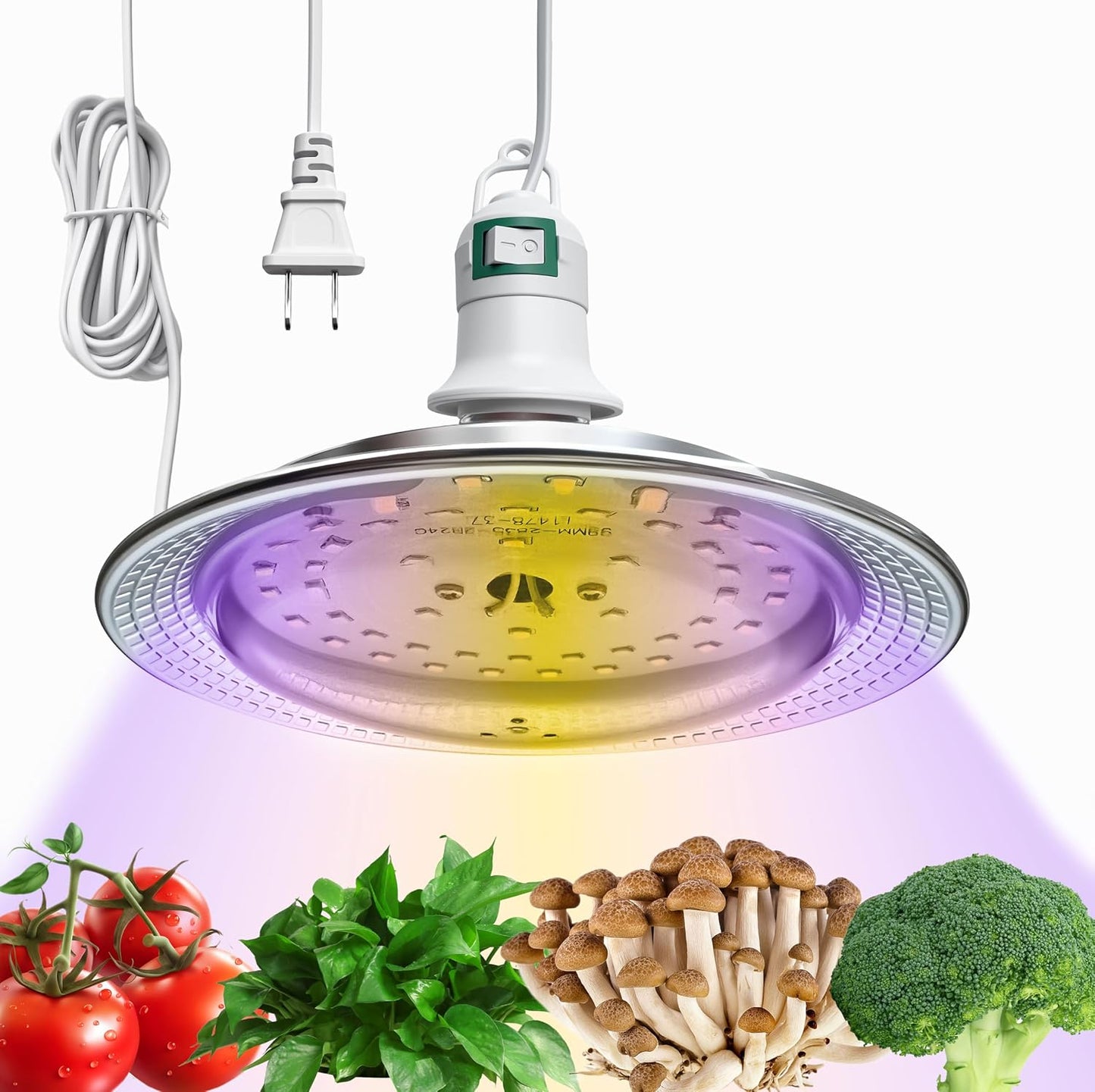 Luces LED cultivo hongos 360° doble espectro 48 bombillas 7.8ft