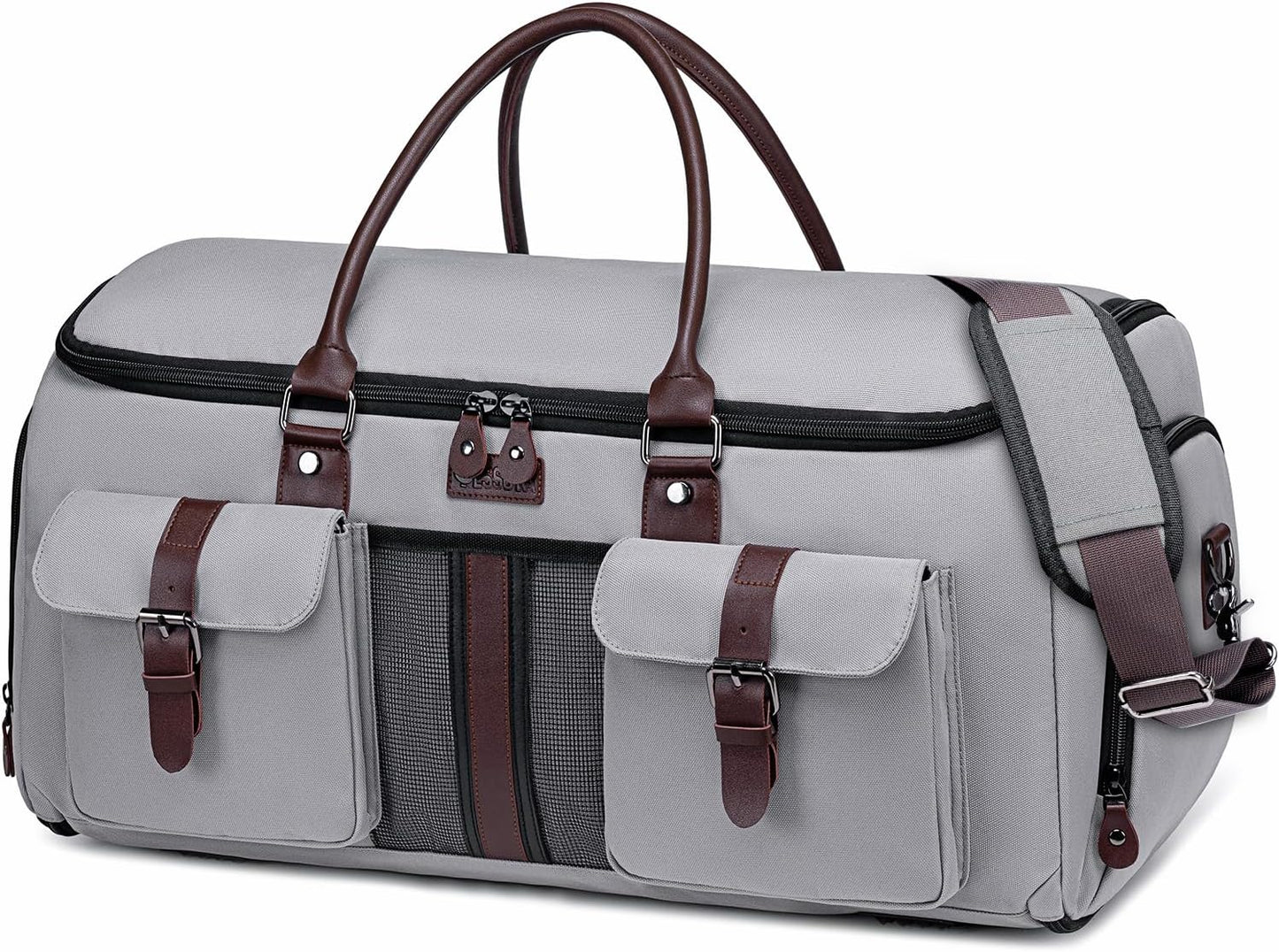 Bolsa viaje 2en1 con compartimento zapatos gris