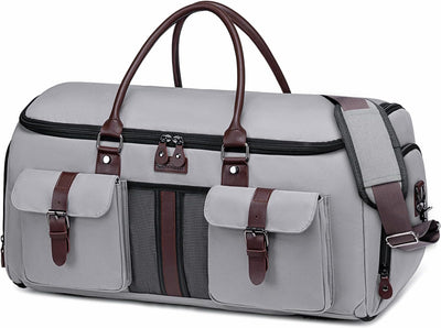 Bolsa viaje 2en1 con compartimento zapatos gris