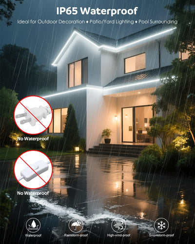 Tira luces LED flexible IP65 6 pies blanco frío 120V