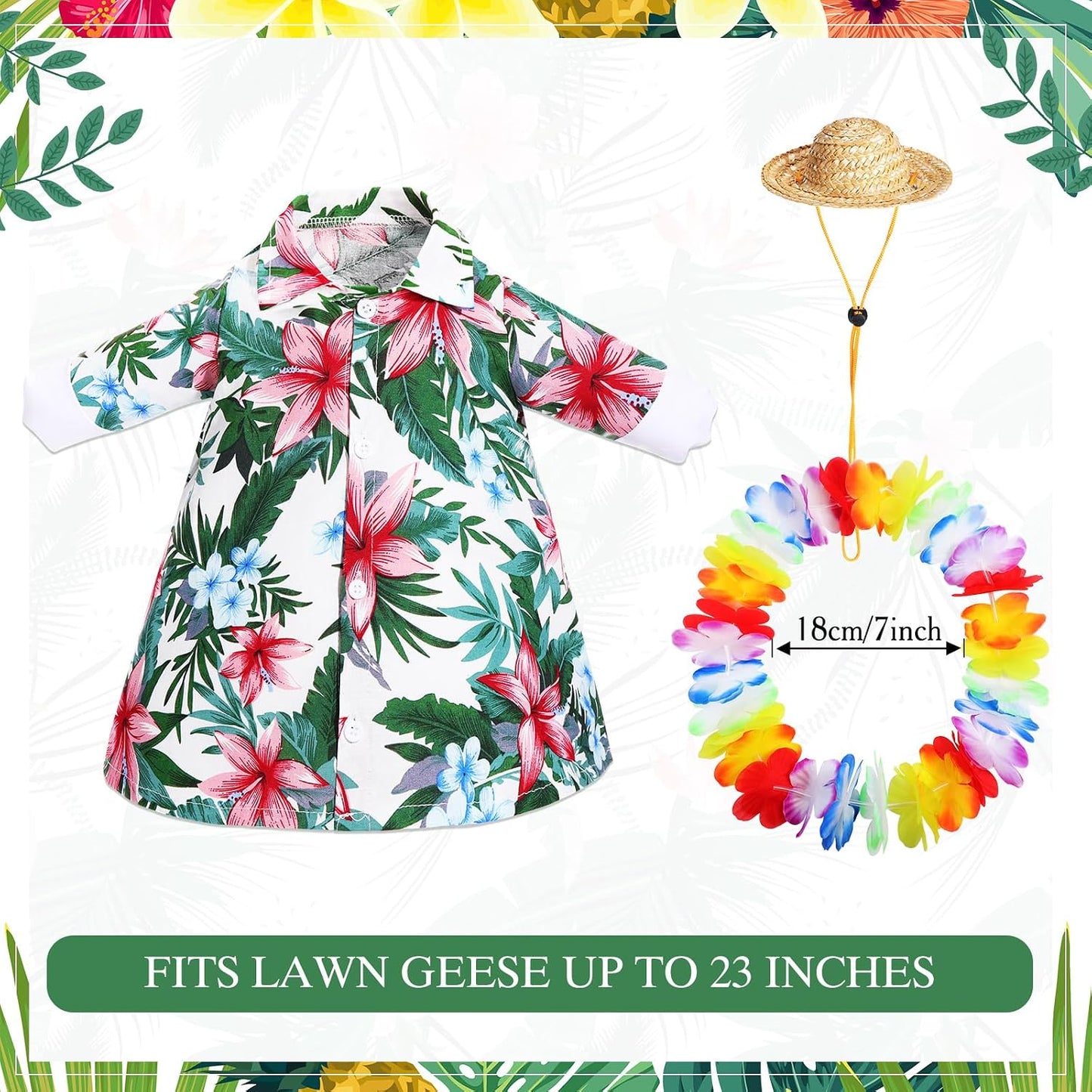 Traje ganso verano césped 23pulg ropa hawaiana Luau